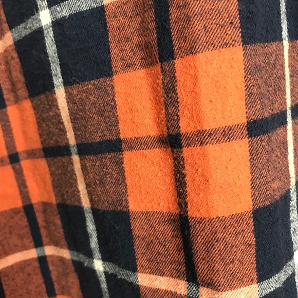 ROEBUCK & Co MENS SHIRT FLANNEL ORANGE BLUE LARGE - Picture 5 of 10